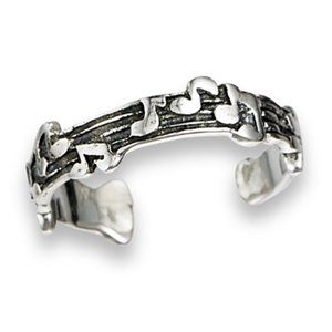 NWT-Sterling Silver (925) Musical Notes Toe Ring